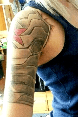 I really want this one! #captianamerica #buckytattoo #buckysarm #superarm #wintersoldier #marvel #avengers #stanlee #comicbook #steverodger #bucky