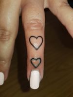 Love hearts finger and nail 