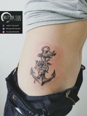 Anchor with floral 
