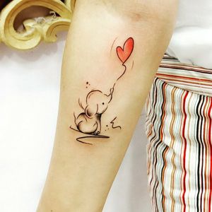 Beautiful baby elephant Tattoo