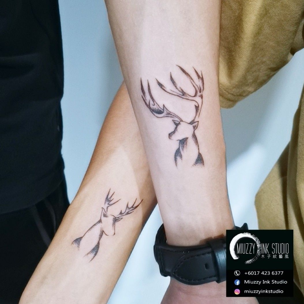 Tattoo uploaded by Miuzzy Ink Tattoo Studio Malaysia Penang  Couple deer   Tattoodo