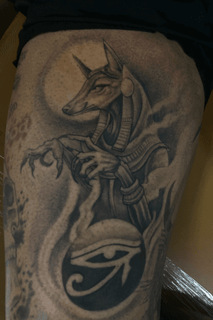Anubis tattoo done by @joshuajimenez_tattooart