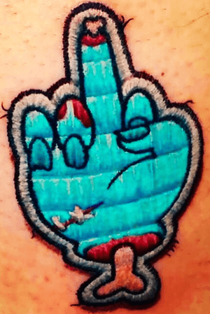 Zombie Middelfinger Patch Tattoo