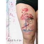 💮Stand Tall and Strut Your Stuff! ➡️Contact: deexentattooing@gmail.com 🌸Merci Morgane! . . . #tatouage #flamingotattoo #pinktattoo #graphictattoo #tatouage #watercolortattoo #watercolortattoos #watercolourtattoo #colortattoos #tattooparis 