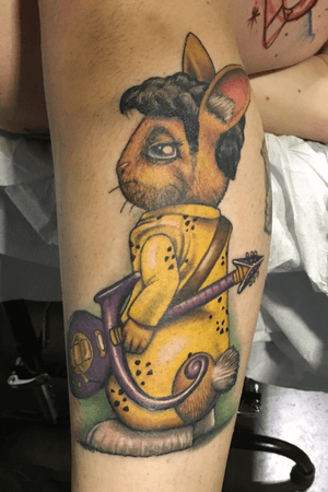 Prince Bunny with Symbol guitar 