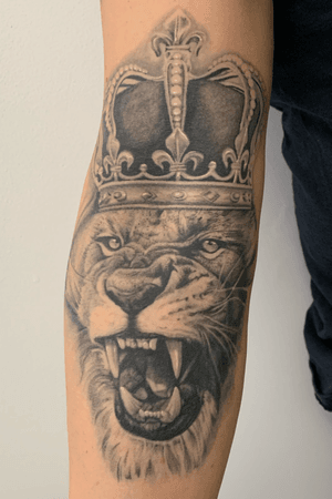 Lion #lion #blackandgrey #liontattoo #forearm 