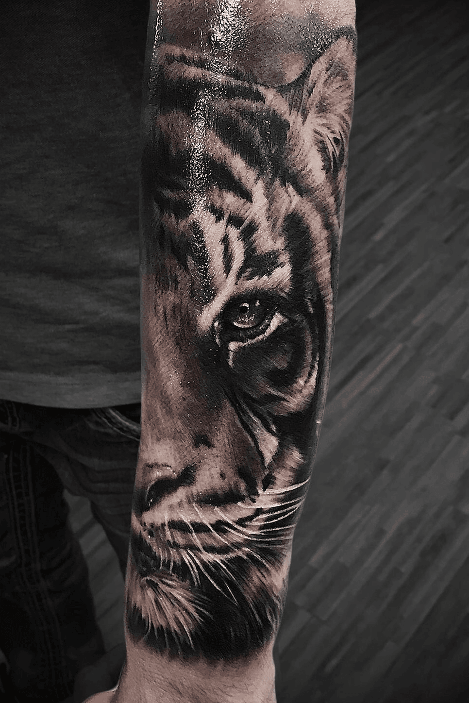 Black Tiger Forearm Temporary Tattoos For Men Adult Women Pirate Ship Skull  Flower Lion Fake Tattoo Waterproof Half Sleeve Tatoo - AliExpress