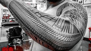 #freehand #samoan #cookisland sleeve addition. Above elbow up not by me.