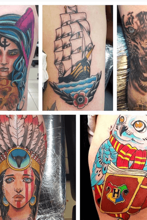 Mix of different styles done at @madcatztattoo by @bigbear_tattoo (on insta🙂) taking booking for september now 