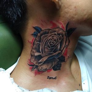 Rose Tattoo Neck tattoo