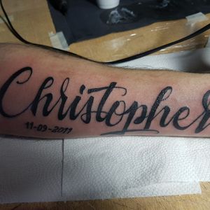 Tattoo Name CHRISTOPHERLettering ArtAgujas 9RL & 9M1Duracion 1.30hs