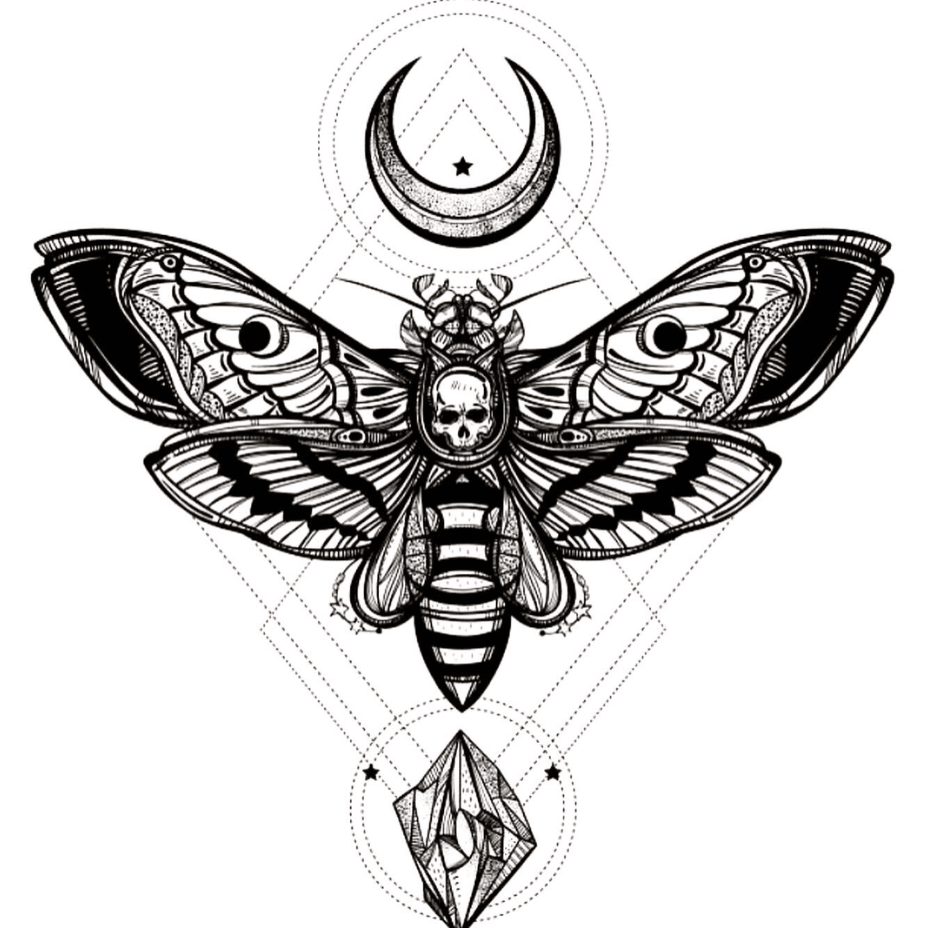 Death hawk moth tattoo