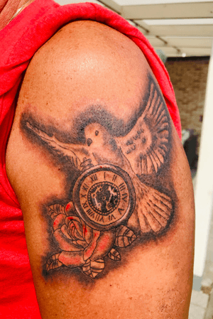 #pigeon #clock #rose 