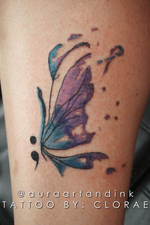 Watercolor semi-colon, suicide awareness butterfly.