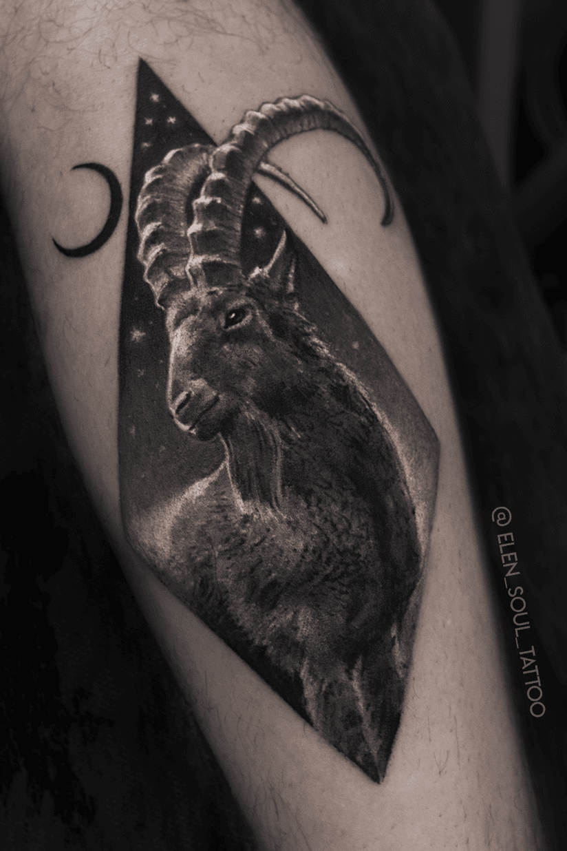 Mountain goat tattoo  Charles Crose Custom Tattoos