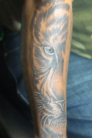 Tiger tattoo on forearm 