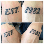 “Est 1982” pike writing on wrists