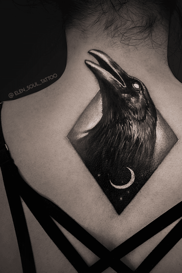 Raven moon tattoo  Celtic raven tattoo Moon tattoo Crow tattoo