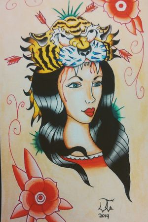 Girl with tiger headdress. 2014