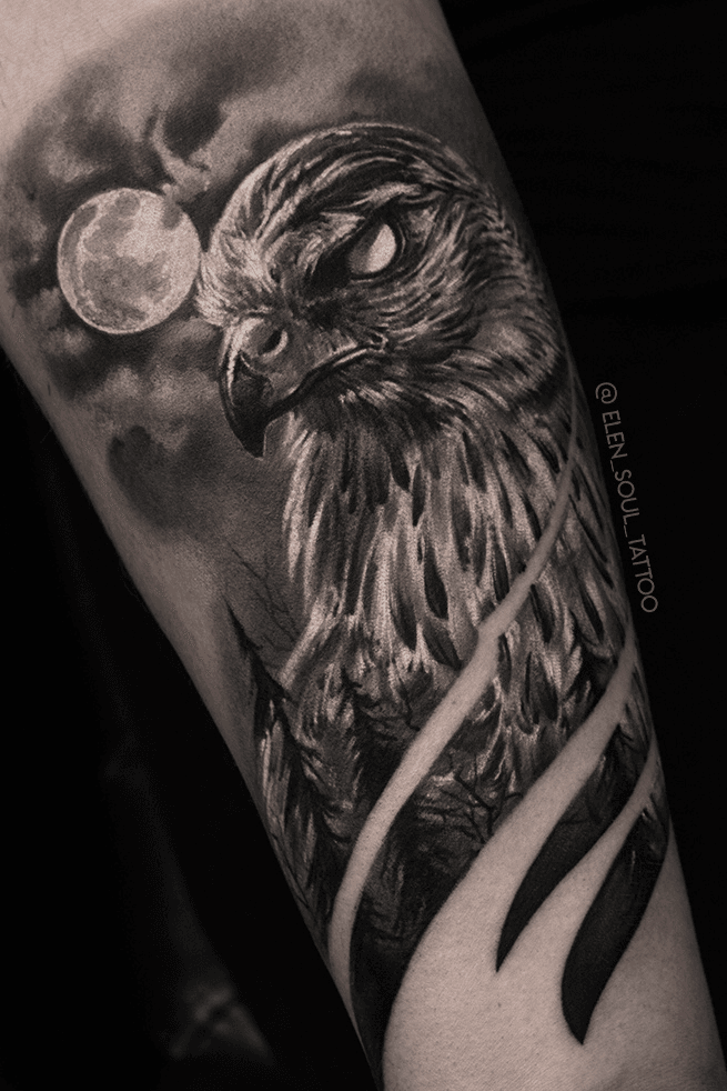 Blackwork Eagle Tattoo Idea  BlackInk