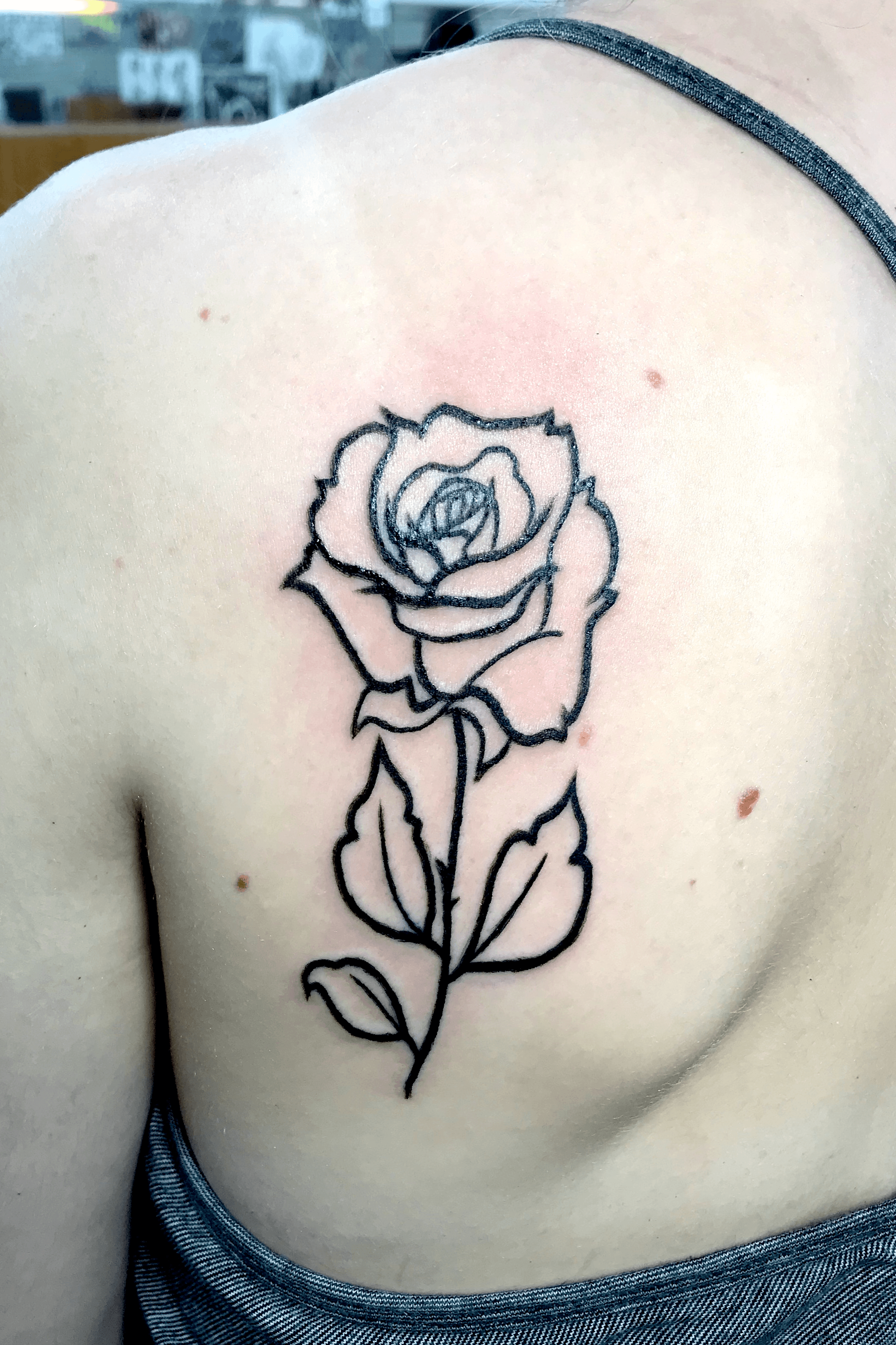Mini rose tattoo done on the inner forearm