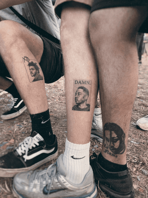 Healed tattoos on a festival