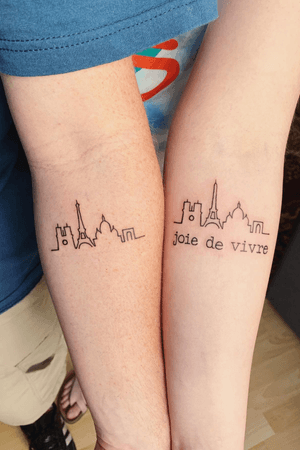 Paris skyline tattoo 
