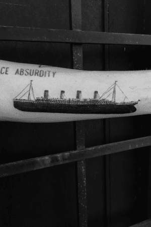 The Titanic, for a fellow Judd.:)                                           #blackandgrey#ship#realism#bng#blacktattoo#blackandgreytattoo#realismtattoo#saltlakecity#finelinetattoo#shiptattoo#blackink#tattoorealism#utah