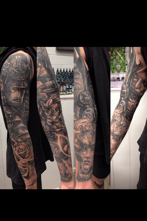 Sleeve designed and tattooed by bigbear_tattoo on instagram 