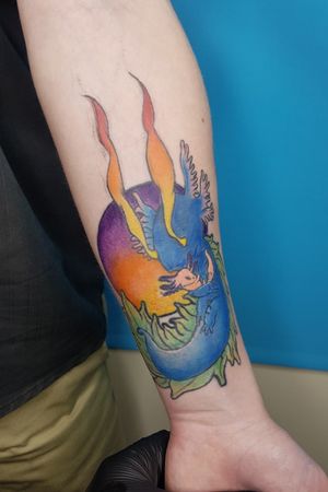 Axolotl #axolotl #CHILETATOO #chiletatuajes #chile #ink #tatuaje #tattoo #color #salamandra 