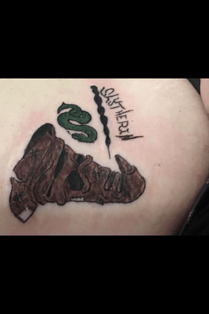 Slytherin theme harry potter tattoo