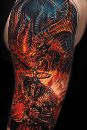 Diablo video game tattoo color