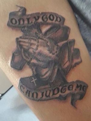 only god can judge me tattoo with cross