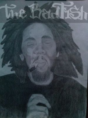 6b no A4 Bob Marley e seu "splif" #thebadfishtattoo #inkdrawing #drawing #bobmarley #splif 