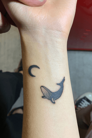 whale mini tattoo