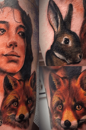Beautiful full colour realism piece done by bigbear_tattoo on instagram 