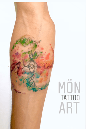 Watercolor style in free hand. Visit us! monart tattoo on facebook! 