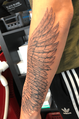 Realistic black and gray wing