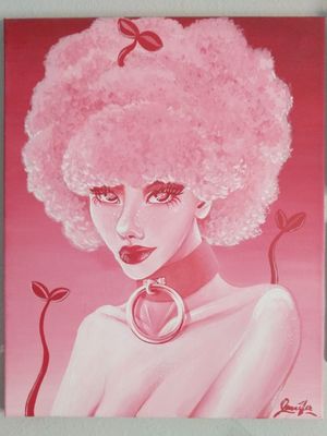 "Pink Girl" #acrylic #pink #monotone #portait 