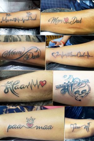 Maa paa tattoos Mom dad tattoo Maa tattoos