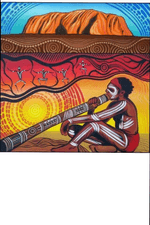 Aboriginal Man, uluru, Australia