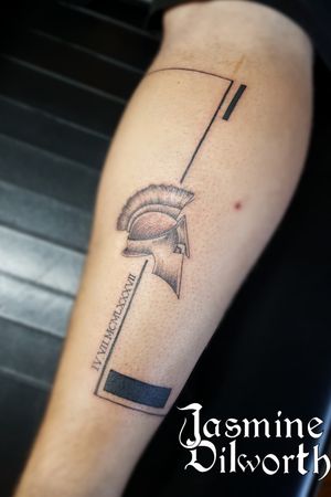 Spartan tattoo done a few weeks back!#tattoo #tattooartist #femaletattooartist #blackandgreytattoo #dotworktattoo #dotwork #geometrictattoo #calftattoo #legtattoo #masculinetattoo #spartan #spartantattoo #spartanhelmet #greenland #greenlandnh #nh #newhampshire #geneva #genevany #ny #newyork #boston #kittery #dovernh #fingerlakes 