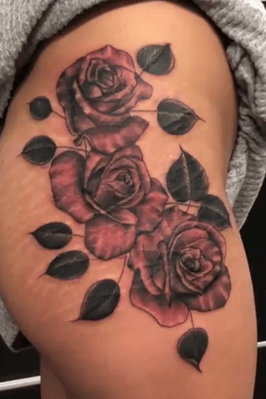 Black n grey rose tattoo