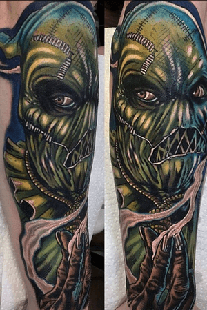 Scarecrow batman villan color tattoo