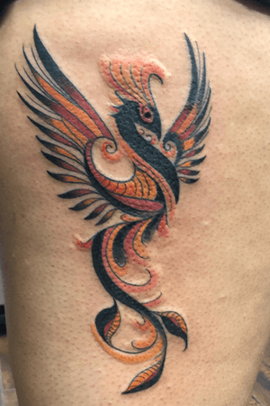 Phoenix tattoo traditional style
