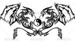 Tribal dragons yin yang