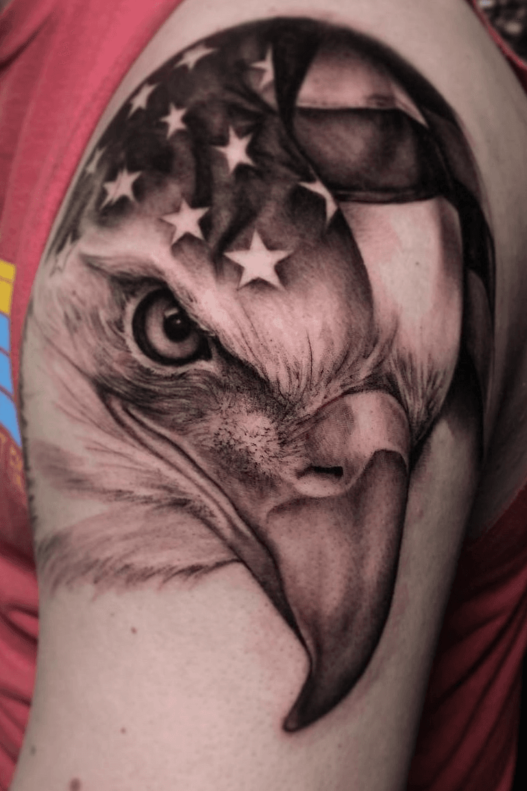 Aggregate 79 eagle tattoo with flag latest  thtantai2