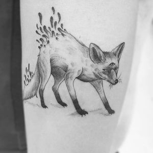 This fox was done a year ago at Black Fish, by Jay who no longer works there. This was my first tattoo and its needless to say it'll always be my favorite. 