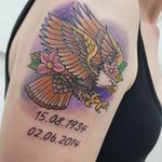 Trad styled eagle in memorium for a grandfather 