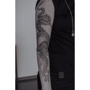 Dragon for Violette🐲 #dragon #blacktattoo #tattoomoscow #radtatsmoscow #irezumi #graphictattoo #moscowtattoo #sleeve #tttism